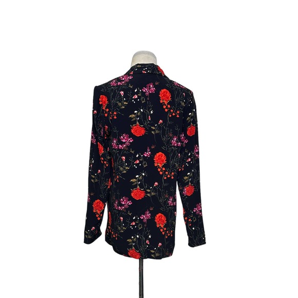 Cynthia Rowley black red floral long sleeves open front blazer jacket size XS - Picture 10 of 11